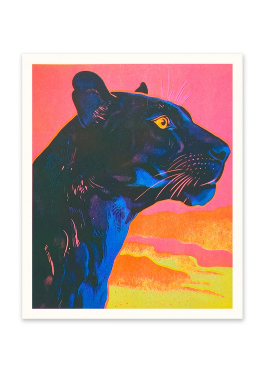 Ohh Deer - Neon Panther Riso Print