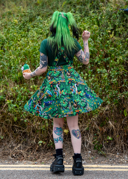 Rebel Romance - Pond Birds Flared Pinafore