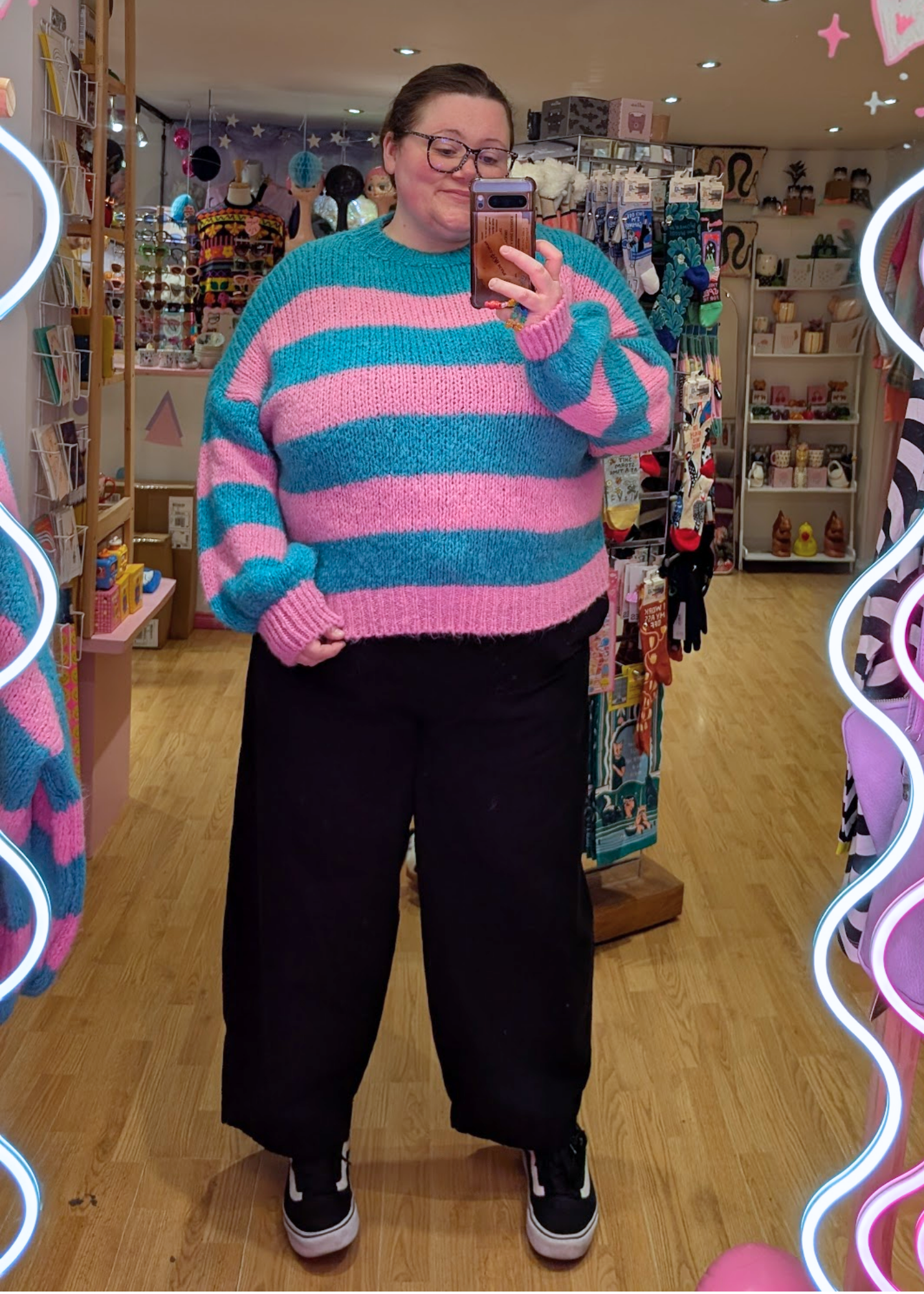 The Edit - Teal & Pink Stripe Knit Jumper