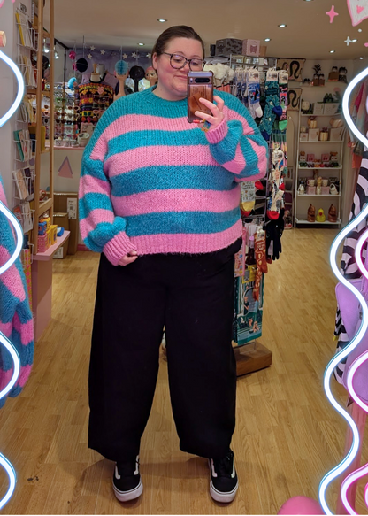 The Edit - Teal & Pink Stripe Knit Jumper