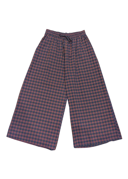 The Edit - Orange & Purple Gingham Check Wide Leg Trousers