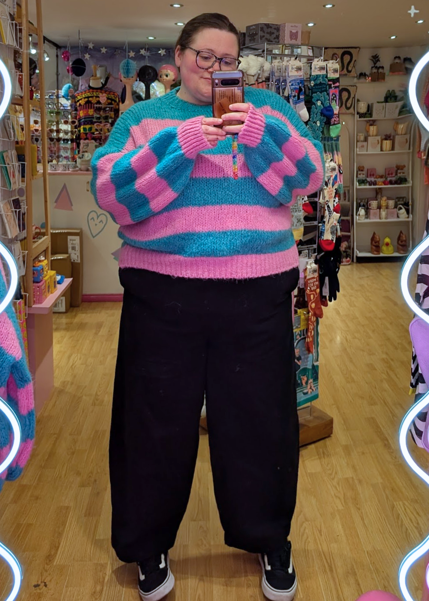 The Edit - Teal & Pink Stripe Knit Jumper