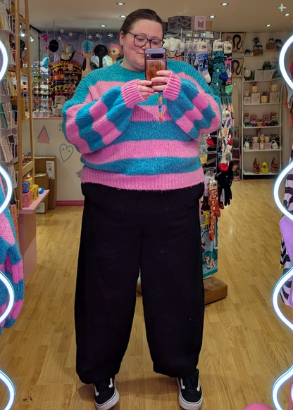 The Edit - Teal & Pink Stripe Knit Jumper