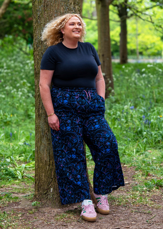 Rebel Romance - Celestial Dreams Cropped Wide Leg Trousers