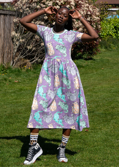 Rebel Romance x Abi Perry - Purrfect Cats Midi Dress