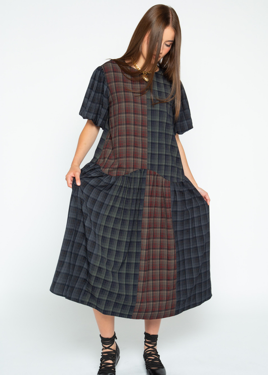 Daisy Street - Heath Mixed Check Midaxi Dress