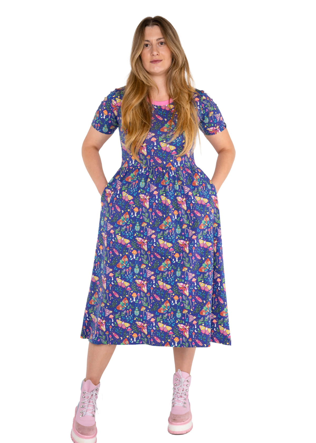 Rebel Romance - Nocturne Meadow Midi Stretch Dress