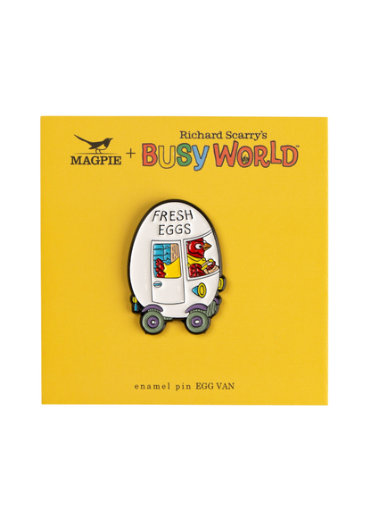 Magpie - Richard Scarry Egg Van Enamel Pin
