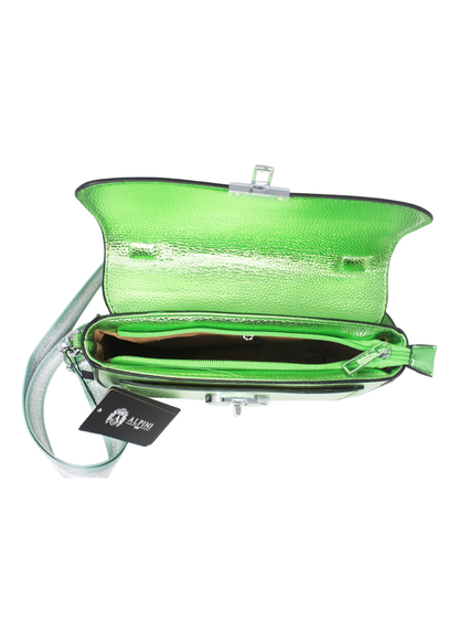 The Edit - Metallic Satchel Bag in Green