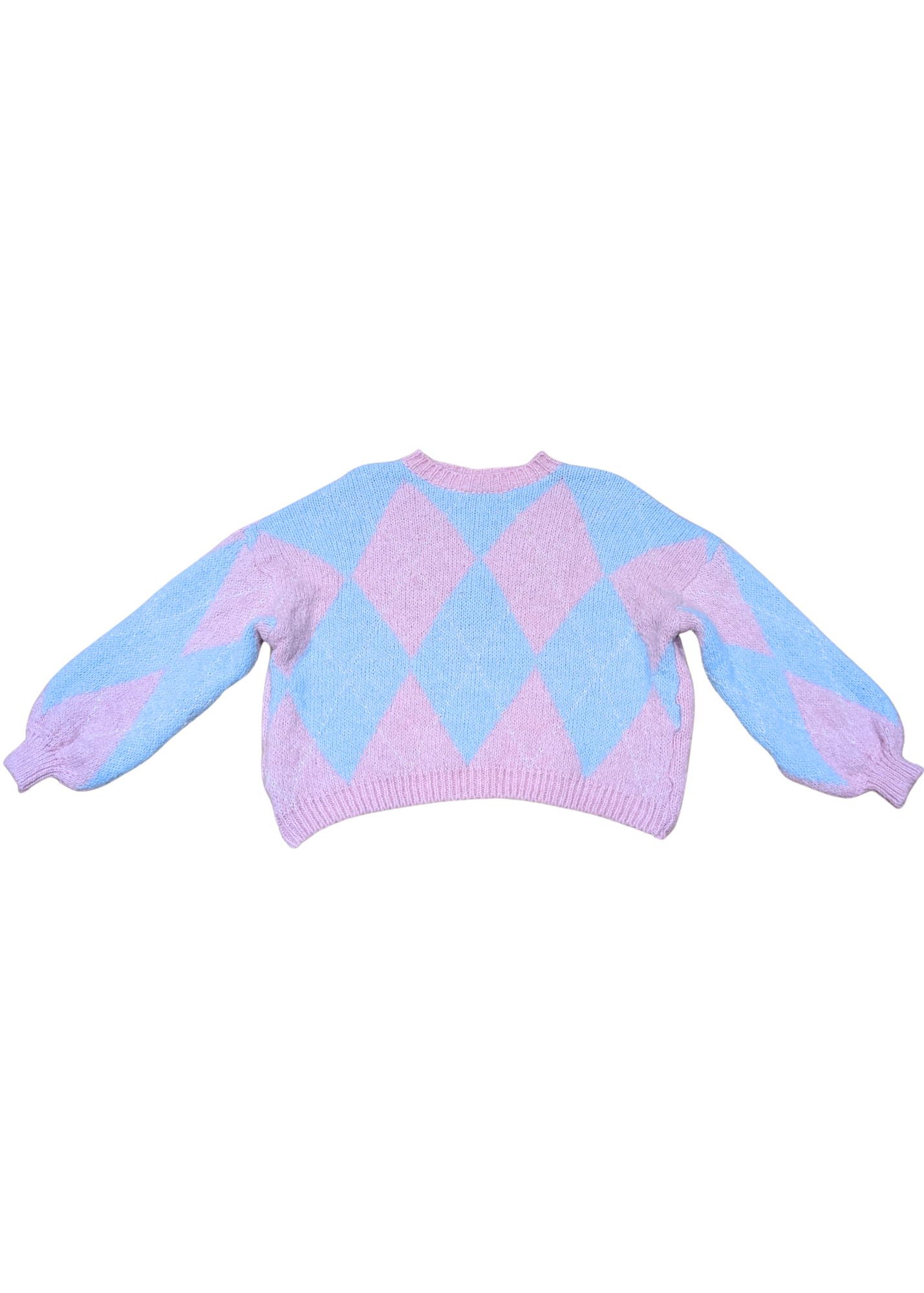 The Edit - Pink & Blue Harlequin Knit Jumper