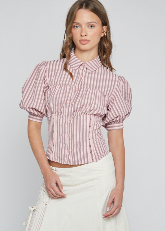 Daisy Street - Pink Stripe Gelato Shirt