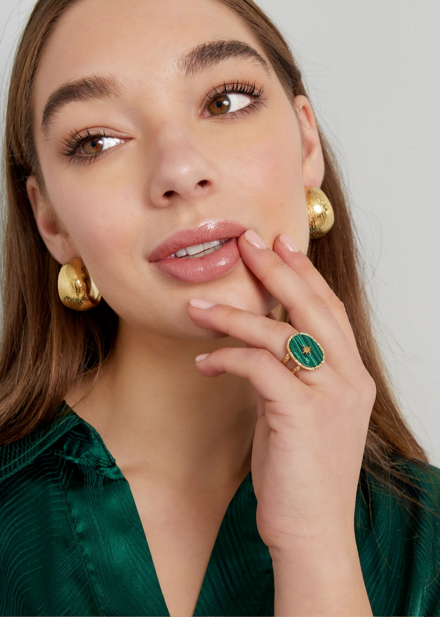 The Edit - Stone Ring with Gold Star