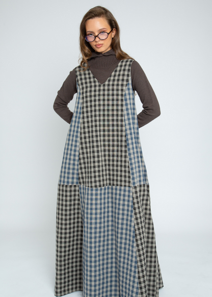 Daisy Street - Patchwork Check Poem Maxi Dress