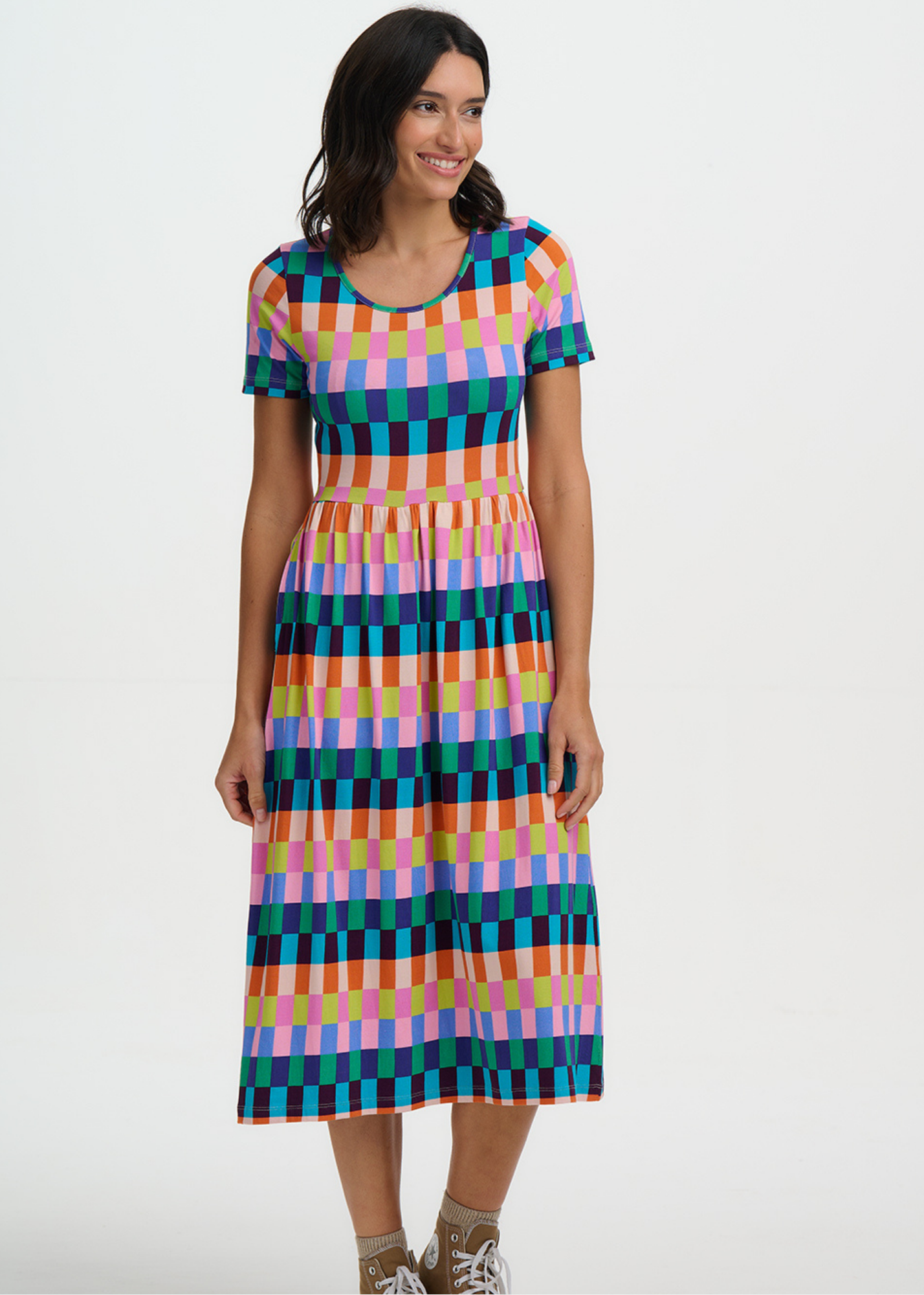 Sugarhill Brighton - Gina Puzzle Stripe Jersey Midi Dress