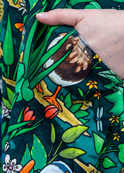 Rebel Romance - Pond Birds Flared Pinafore