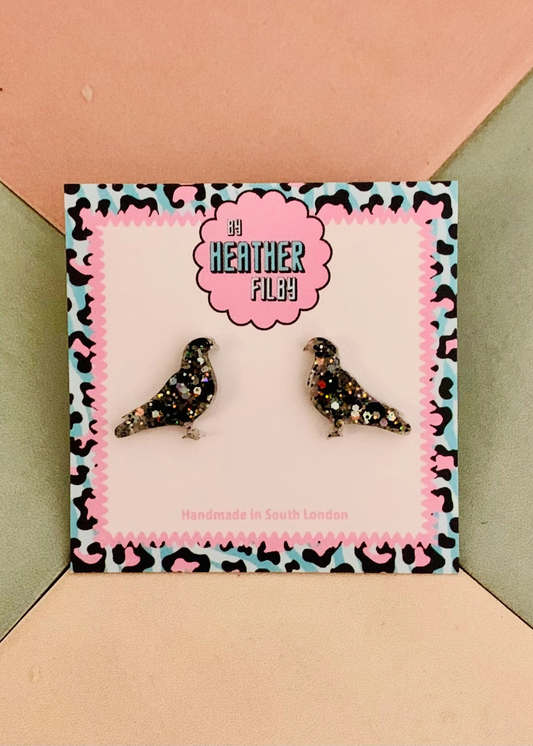 By Heather Filby - Pigeon Stud earrings