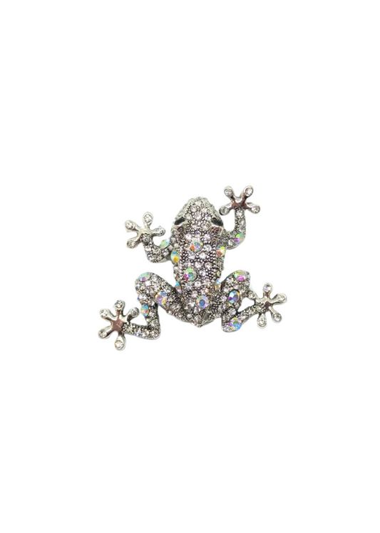 The Edit - Iridescent Silver Frog Brooch