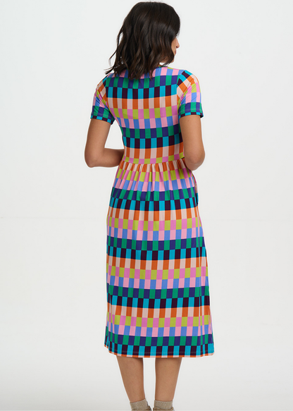 Sugarhill Brighton - Gina Puzzle Stripe Jersey Midi Dress