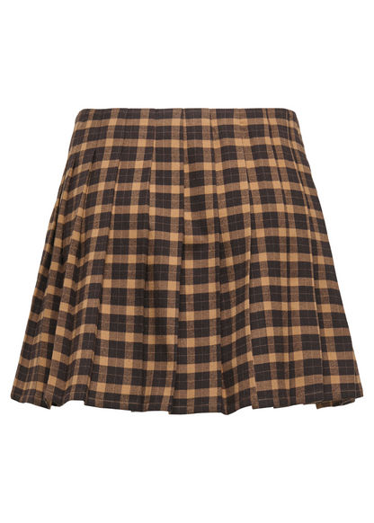 Only - Brown Tartan Check Mini Skirt
