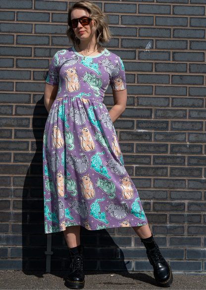 Rebel Romance x Abi Perry - Purrfect Cats Midi Dress
