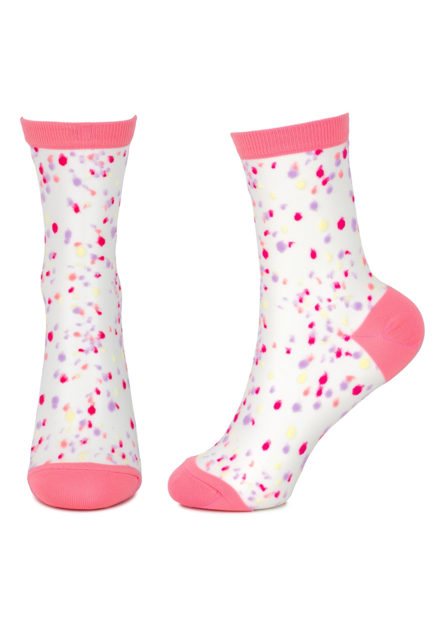 Joe Cool - Pink Speckle Sheer Mesh Socks
