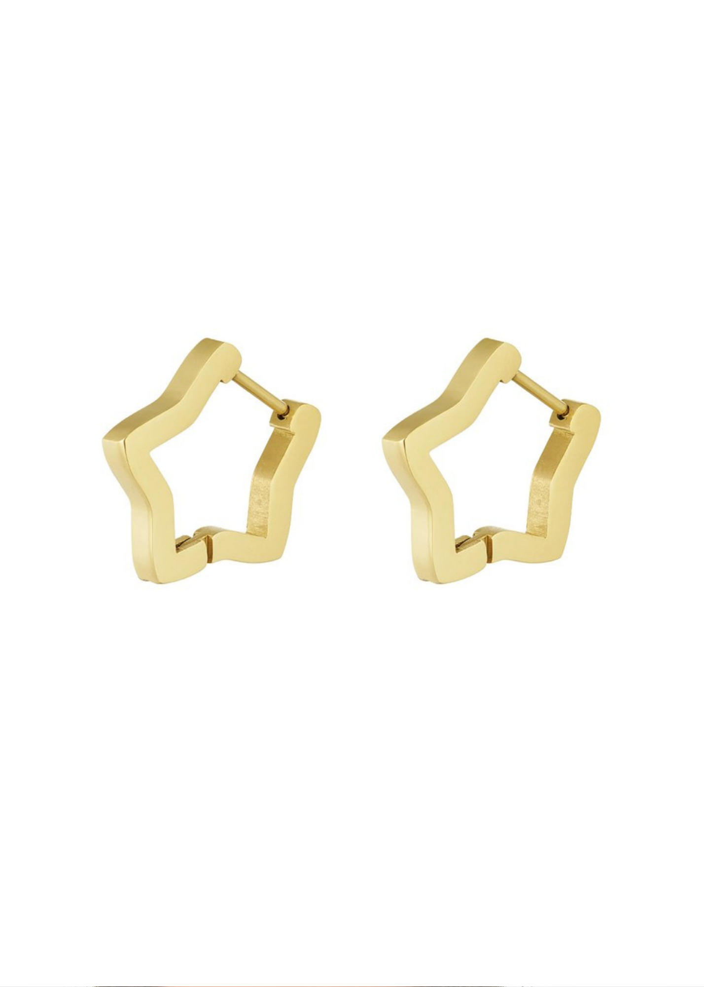 The Edit - Star Shaped Hoop Earrings in Gold