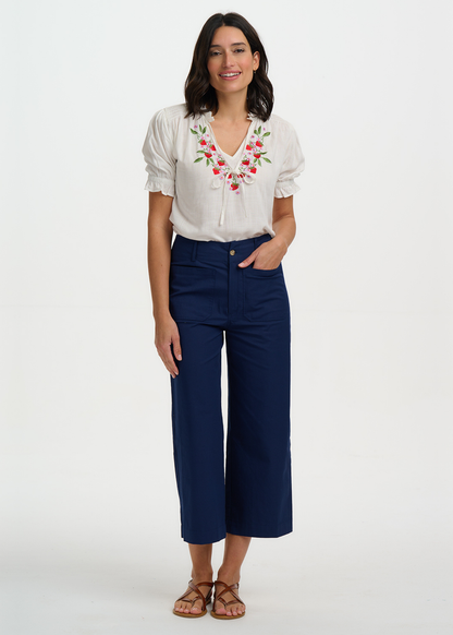 Sugarhill Brighton - Angelique Shirred Strawberry Top