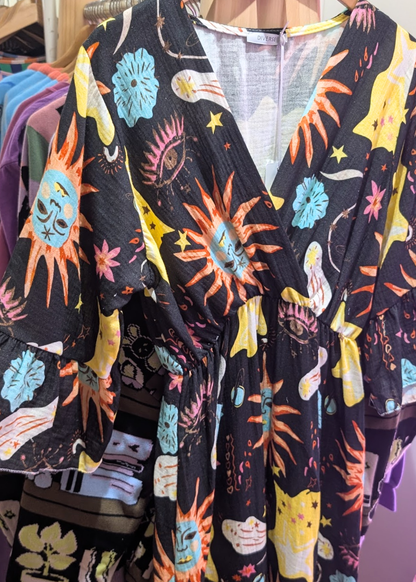 The Edit - Cosmic Sky V-Neck Dress