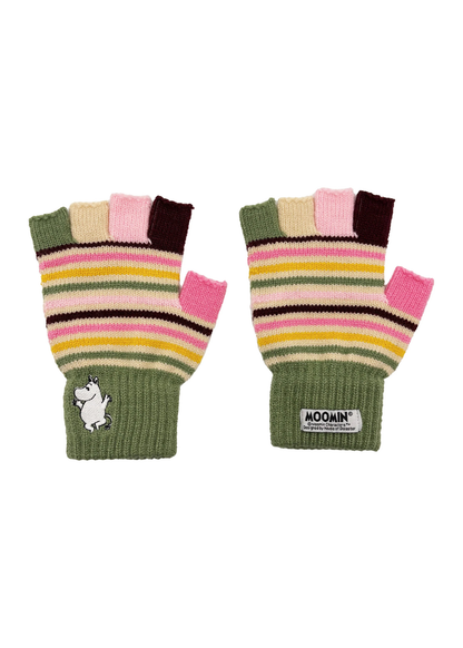 House of Disaster - Moomin Multicolouired Stripe Fingerless Gloves