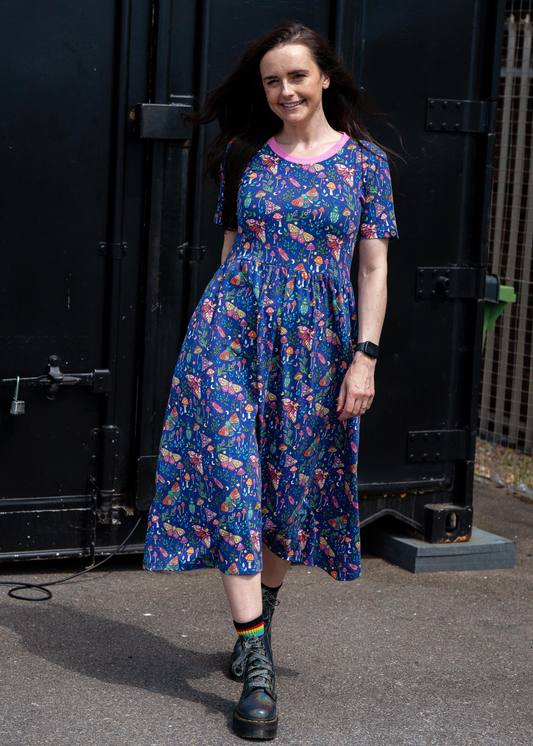 Rebel Romance - Nocturne Meadow Midi Stretch Dress