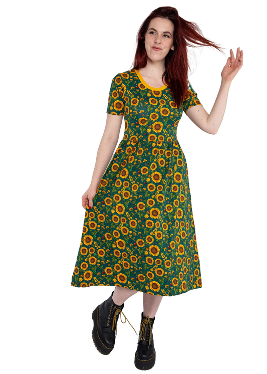 Rebel Romance - Sunflower Charity Midi Stretch Dress