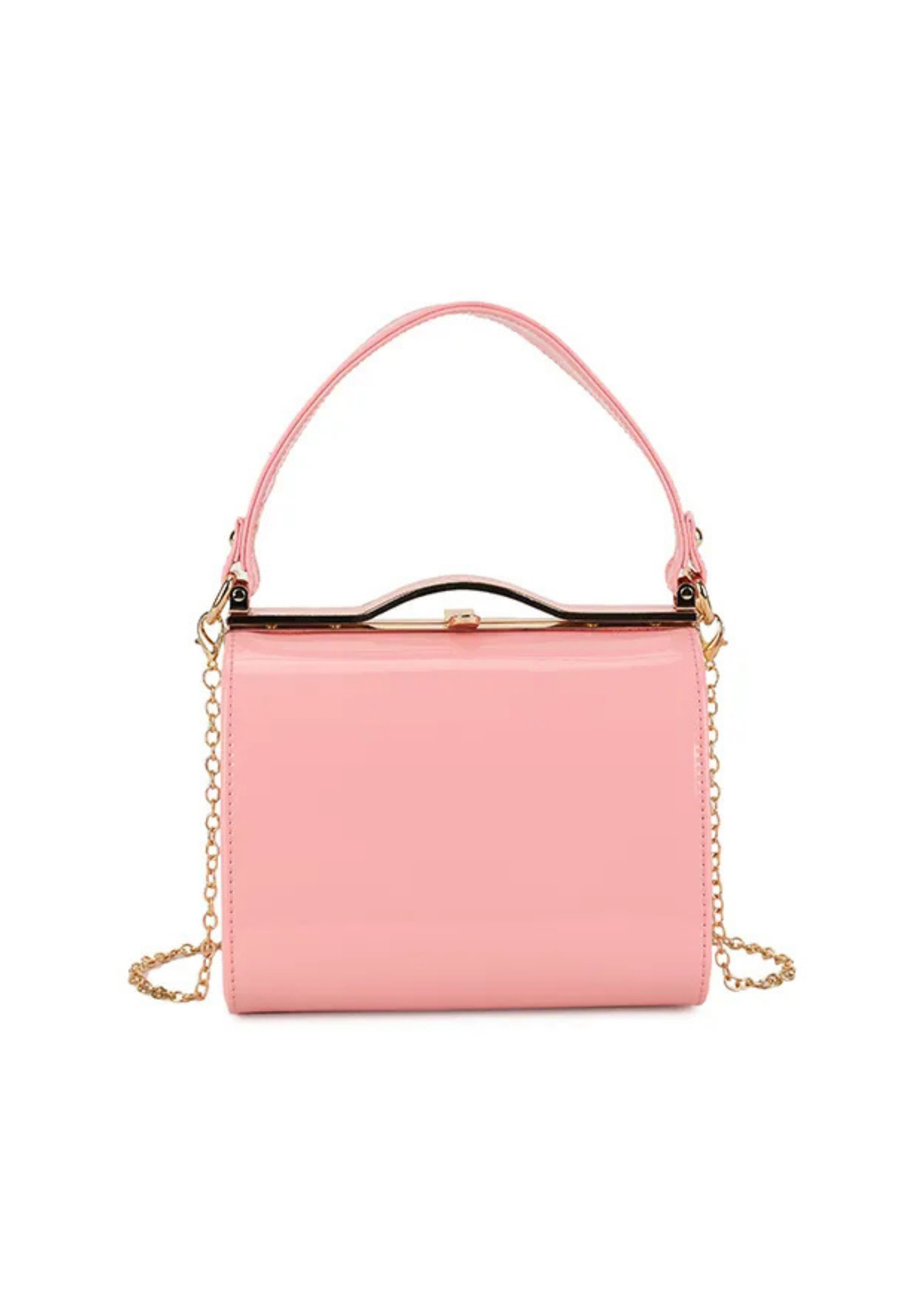 The Edit - Retro Clasp Shoulder Bag in Pink