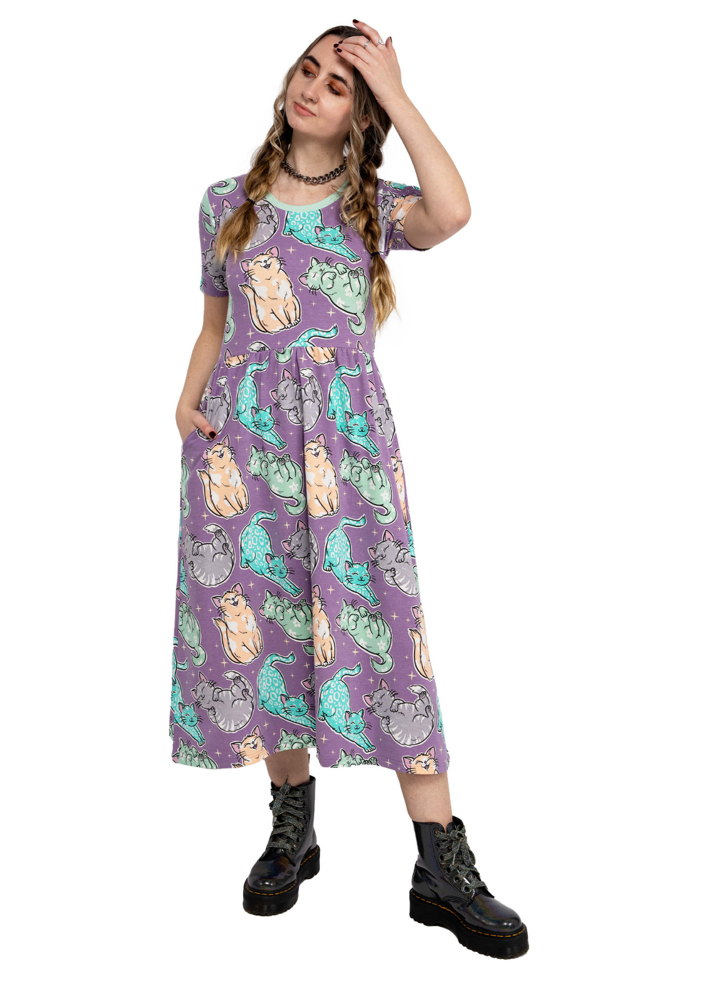Rebel Romance x Abi Perry - Purrfect Cats Midi Dress