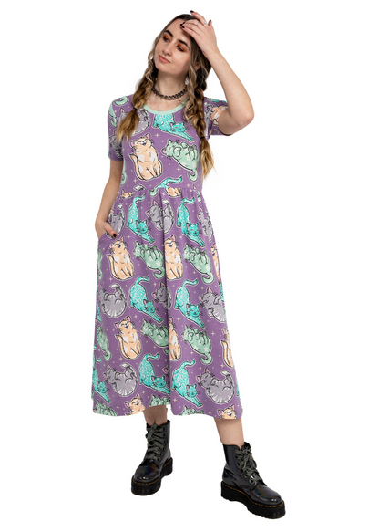 Rebel Romance x Abi Perry - Purrfect Cats Midi Dress