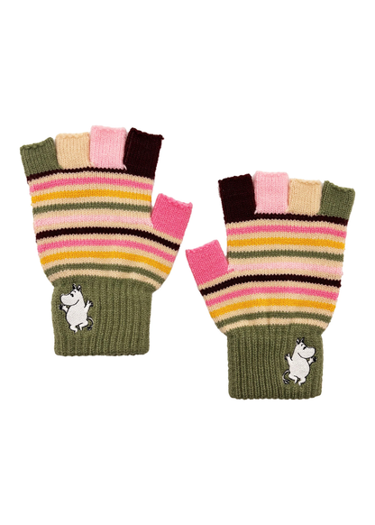 House of Disaster - Moomin Multicolouired Stripe Fingerless Gloves