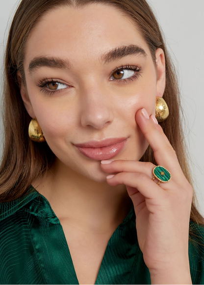 The Edit - Stone Ring with Gold Star