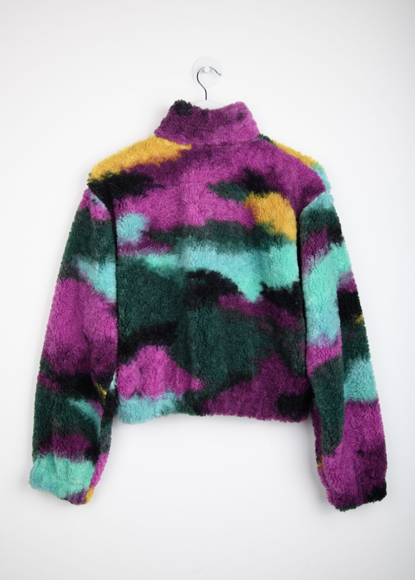 24COLOURS - Magenta/ Teal Abstract Half-Zip Fleece