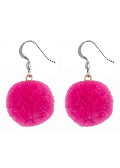Joe Cool -  Colourful Pom Pom Earrings