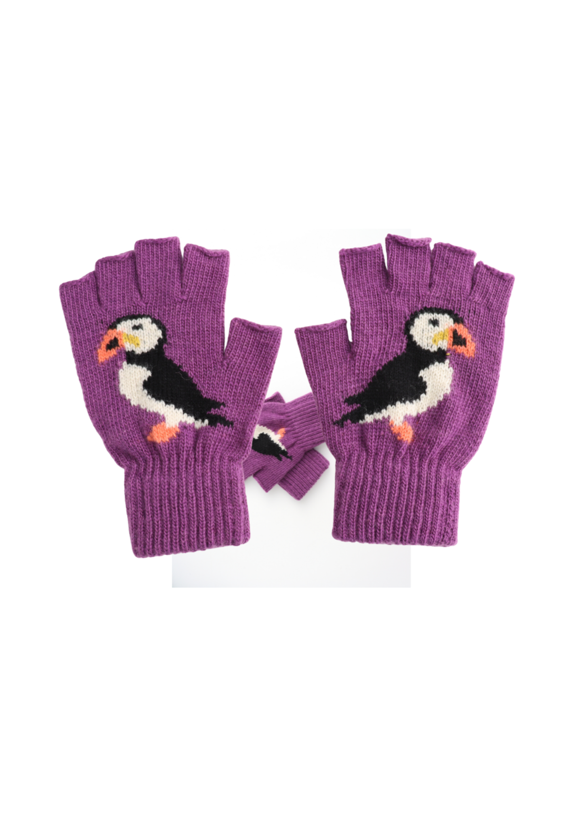 The Edit - Puffin Purple Fingerless Gloves