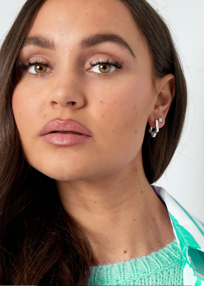 The Edit - Star Shaped Hoop Earrings in Gold