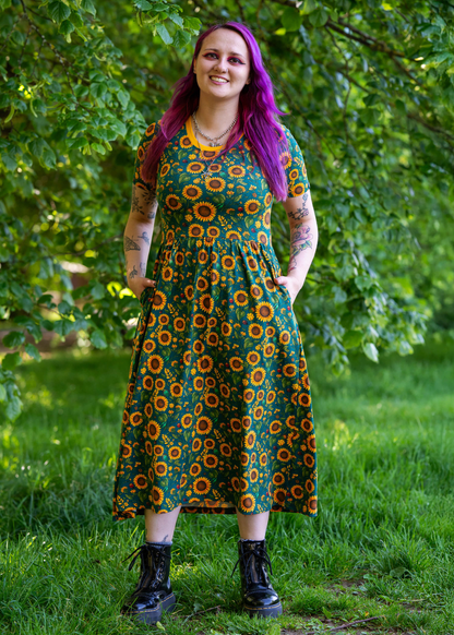Rebel Romance - Sunflower Charity Midi Stretch Dress