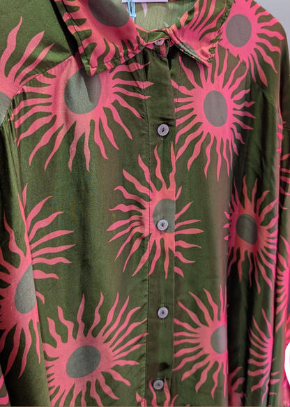 The Edit - Green and Pink Sun Shirt
