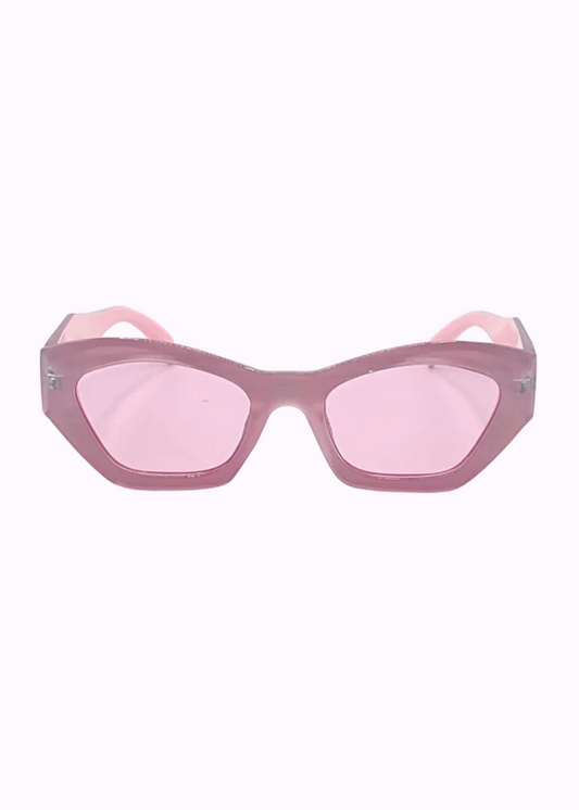 The Edit - Chunky Pastel Pink Angular Sunglasses