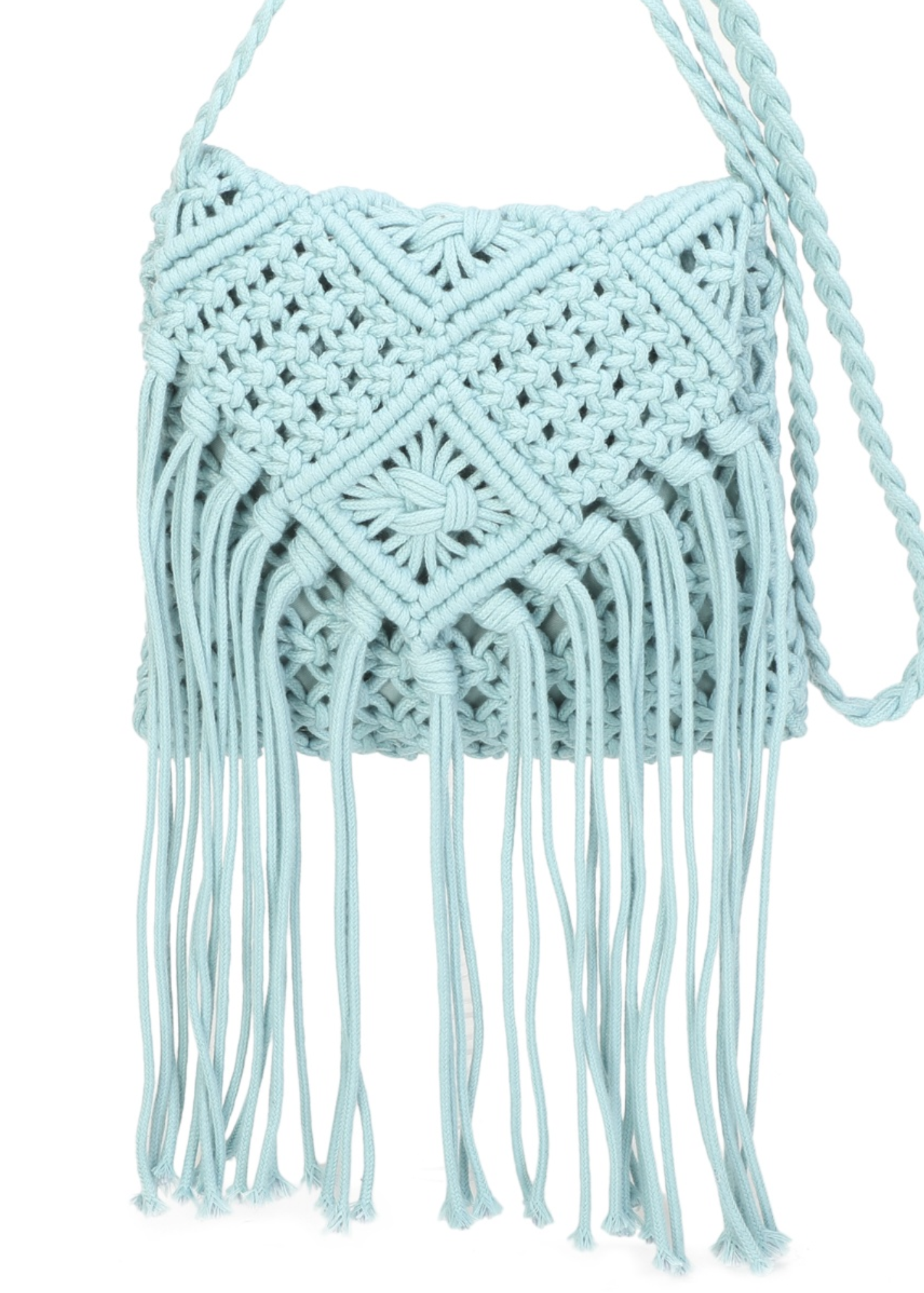 The Edit - Turquoise Macramé Cross-body Bag