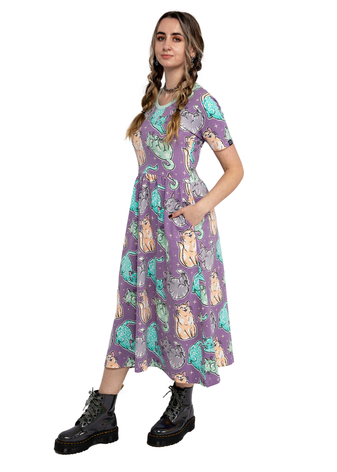 Rebel Romance x Abi Perry - Purrfect Cats Midi Dress
