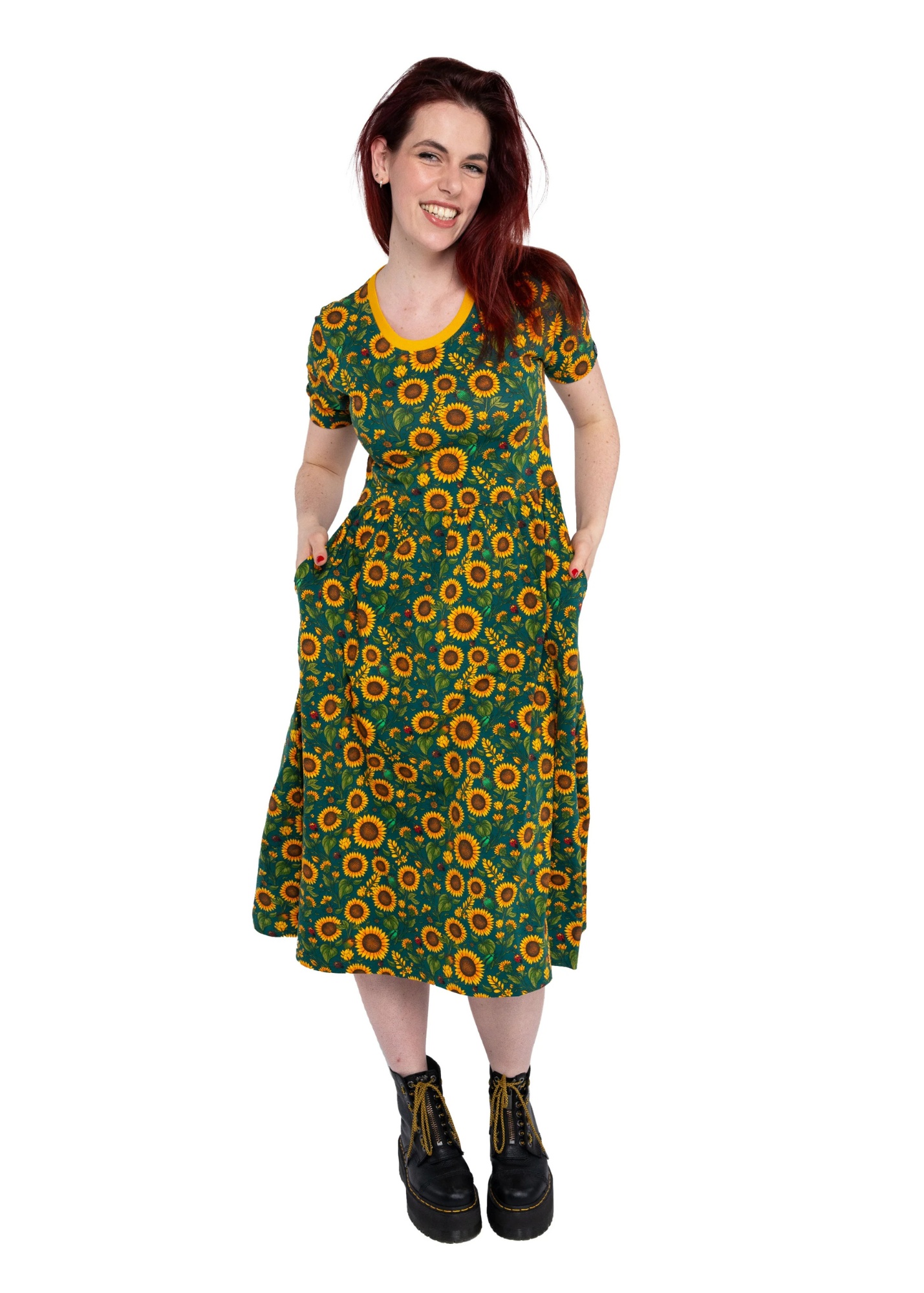 Rebel Romance - Sunflower Charity Midi Stretch Dress