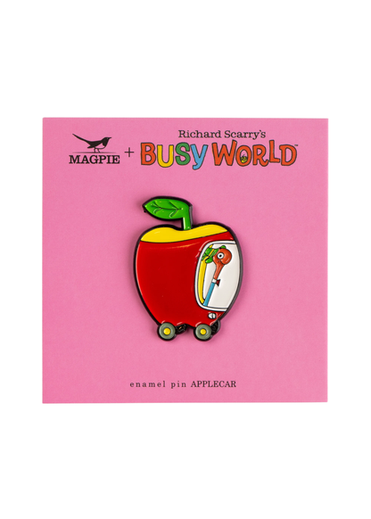 Magpie - Richard Scarry Apple Car Enamel Pin