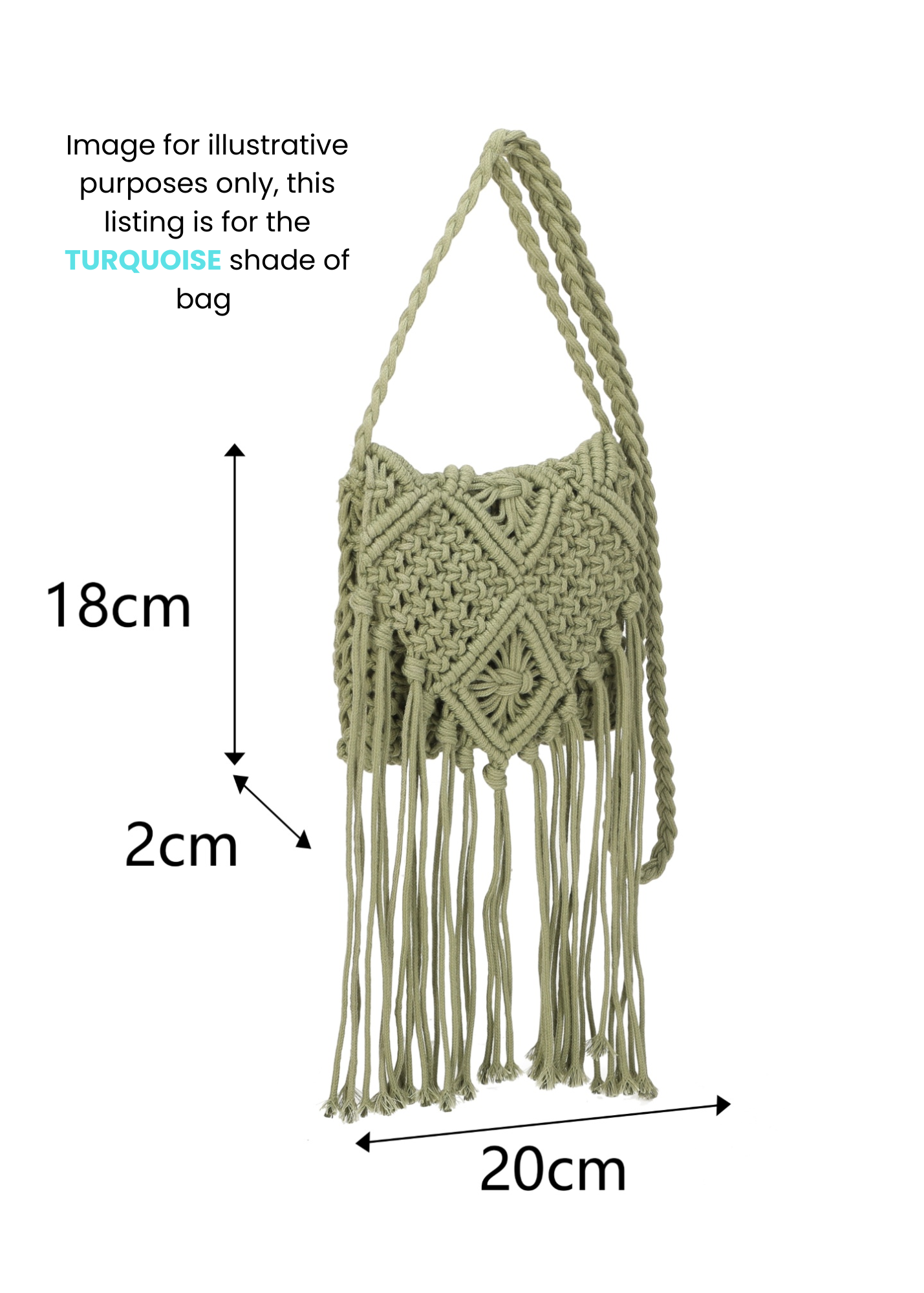 The Edit - Turquoise Macramé Cross-body Bag