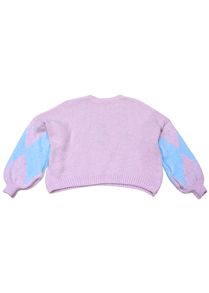 The Edit - Pink & Blue Harlequin Knit Jumper