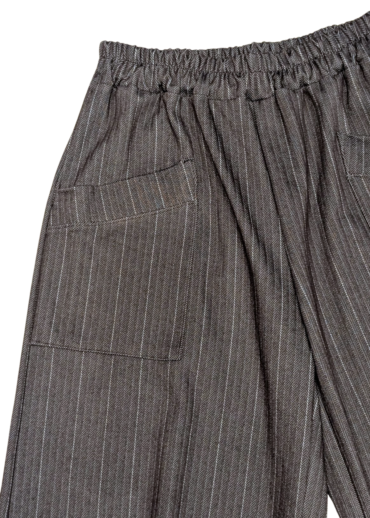 The Edit - Cropped Charcoal Pinstripe Cocoon Trousers